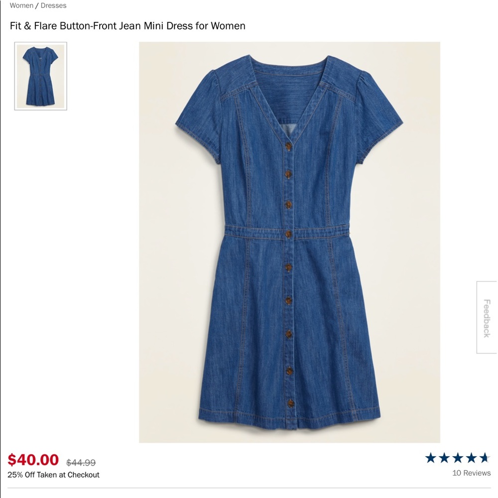 Old Navy Denim Fit & Flare XL Above the Knee Dress